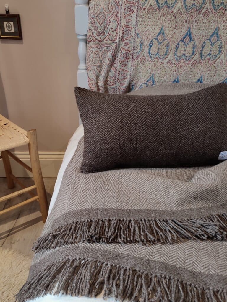 Kezan Blanket and Kober Cushion · Handwoven Herringbone Blanket